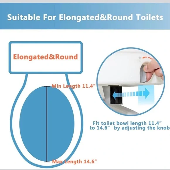 Adjustable White Raised Toilet Seat With Safety Rail - Picture 6 of 9